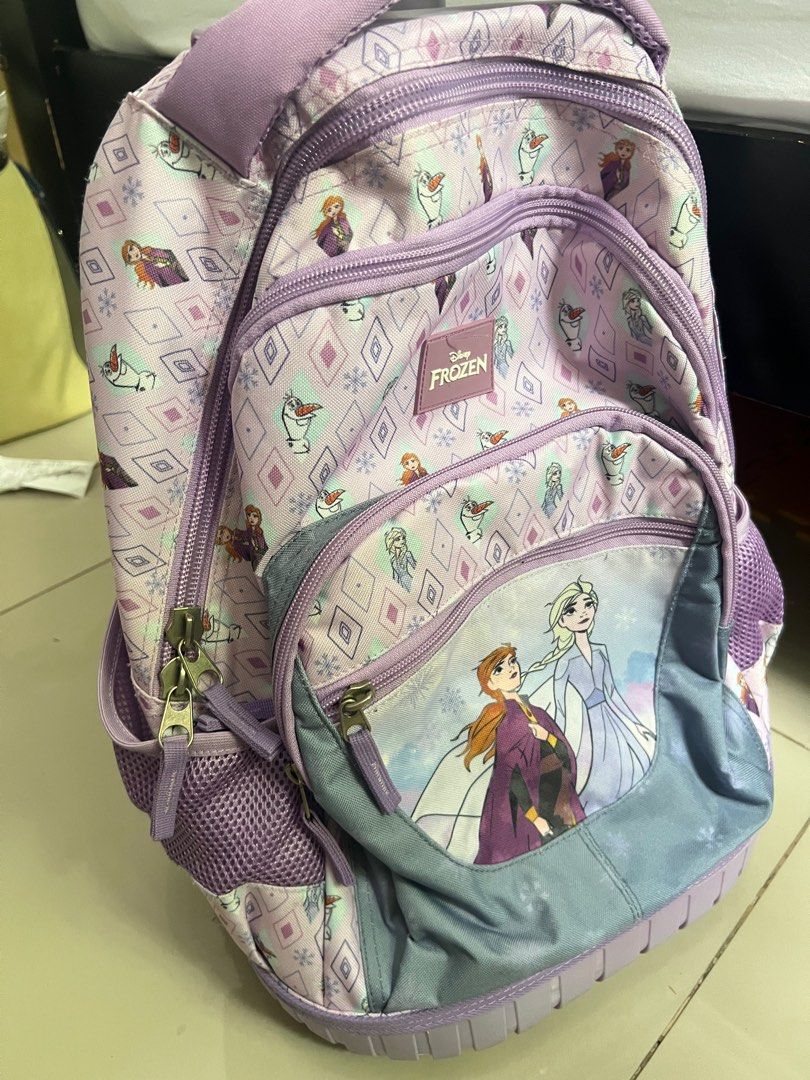 Disney Frozen Rolling Backpack with Wheels school bag (Category: Backpacks) located in Las Pinas. Submitted by chabbysells (Listing ID 1441450993, Image 1). Description: Very clean and really nice pa Flaw was the stitches sa loob ng isang pocket which is very normal. Overall goods talaga Selling very low na.