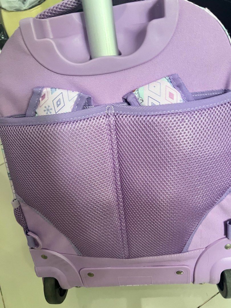 Disney Frozen Rolling Backpack with Wheels school bag (Category: Backpacks) located in Las Pinas. Submitted by chabbysells (Listing ID 1441450993, Image 3). Description: Very clean and really nice pa Flaw was the stitches sa loob ng isang pocket which is very normal. Overall goods talaga Selling very low na.
