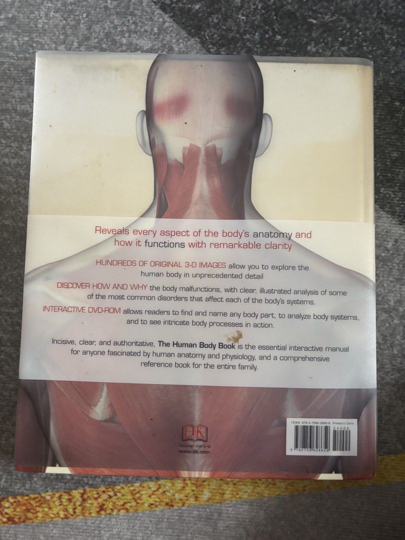 DK The Human Body Book with Interactive DVD-ROM (Category: Textbooks) located in Manila. Submitted by jcadnolav (Listing ID 1441421609, Image 2). Description: - Illustrated guide to human body structure, function, and disorders. - Hundreds of original 3-D images for anatomical exploration. - Interactive DVD-ROM to analyze body systems and processes. - Comprehensive reference for anatomy and physiology enthusiasts..