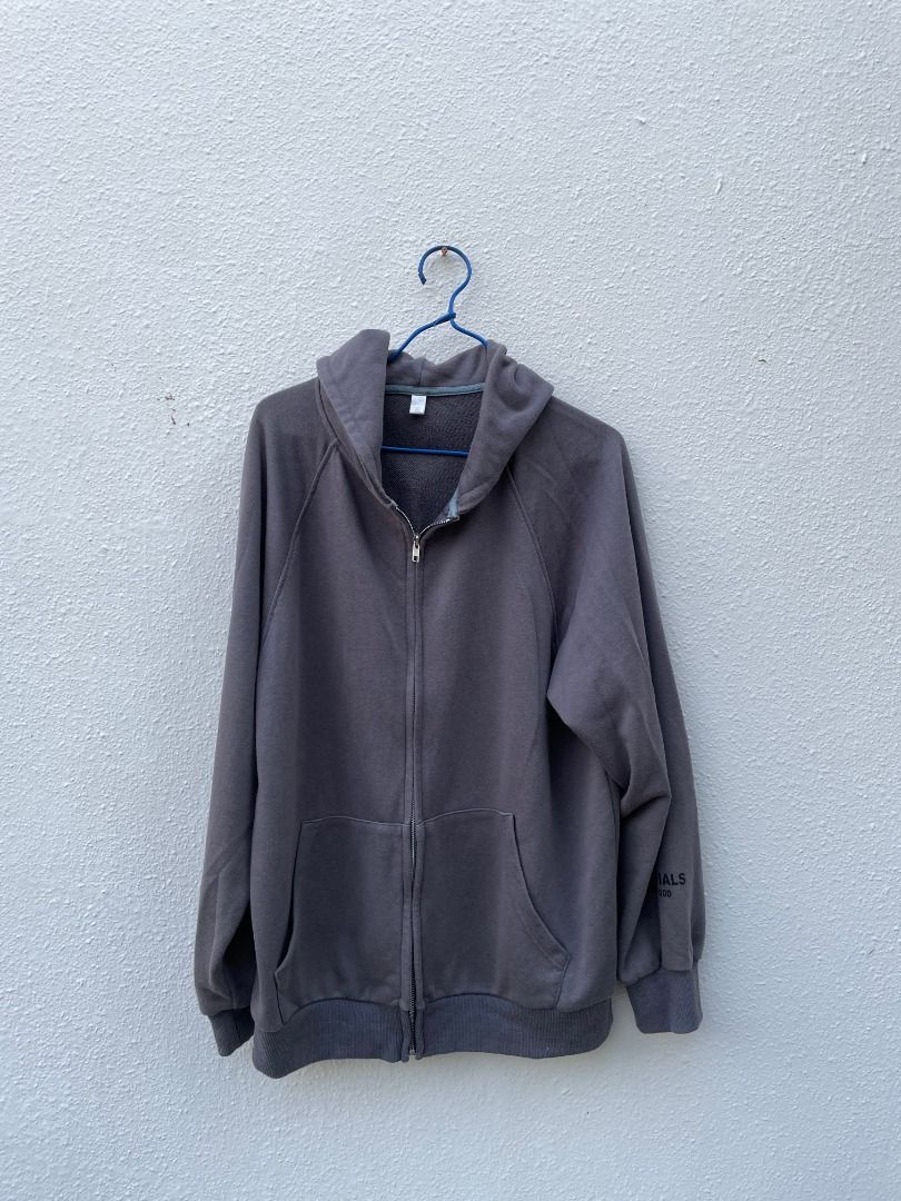 FSSENTIALS zip-up hoodie. (Category: Hoodies) located in Singapore. Submitted by chestnut888 (Listing ID 1441480349, Image 1). Description: FSSENTIALS zip-up hoodie. Front zipper closure. Convenient front pockets. Perfect for comfortable, casual styling. Size Large. Length 70cm. Width measured flat from below armpits is 55cm. In good condition. Collect at bus stop no 63339 that is opposite Blk 615 Hougang Ave 2 if you are coming by bus or at 7E J
