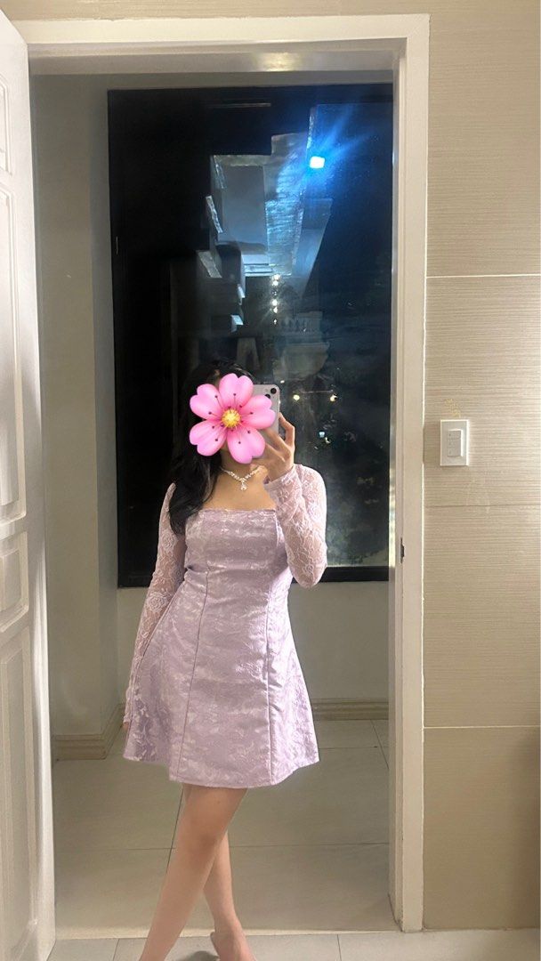 Lavender Lace Dress (Category: Dresses) located in Quezon City. Submitted by rbrooklyn (Listing ID 1441515250, Image 2). Description: - Lavender lace patch dress - Long sleeves - Square neckline - Mini length - Perfect for parties or birthdays - Very pretty when worn!.
