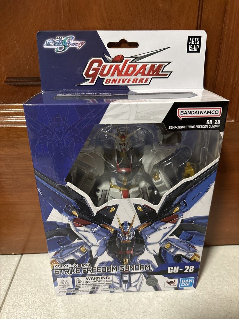 Gundam Universe (Category: Gundam Model Kits) located in Singapore. Submitted by oscar_lh (Listing ID 1441560142, Image 3). Description: - Set of 2 Gundam Universe action figures - Includes GU-30 00 Qan[T] - Includes GU-28 ZGMF-X20A Strike Freedom Gundam - Both figures are articulated - Ideal for Gundam enthusiasts and collectors - selling for $30 each.