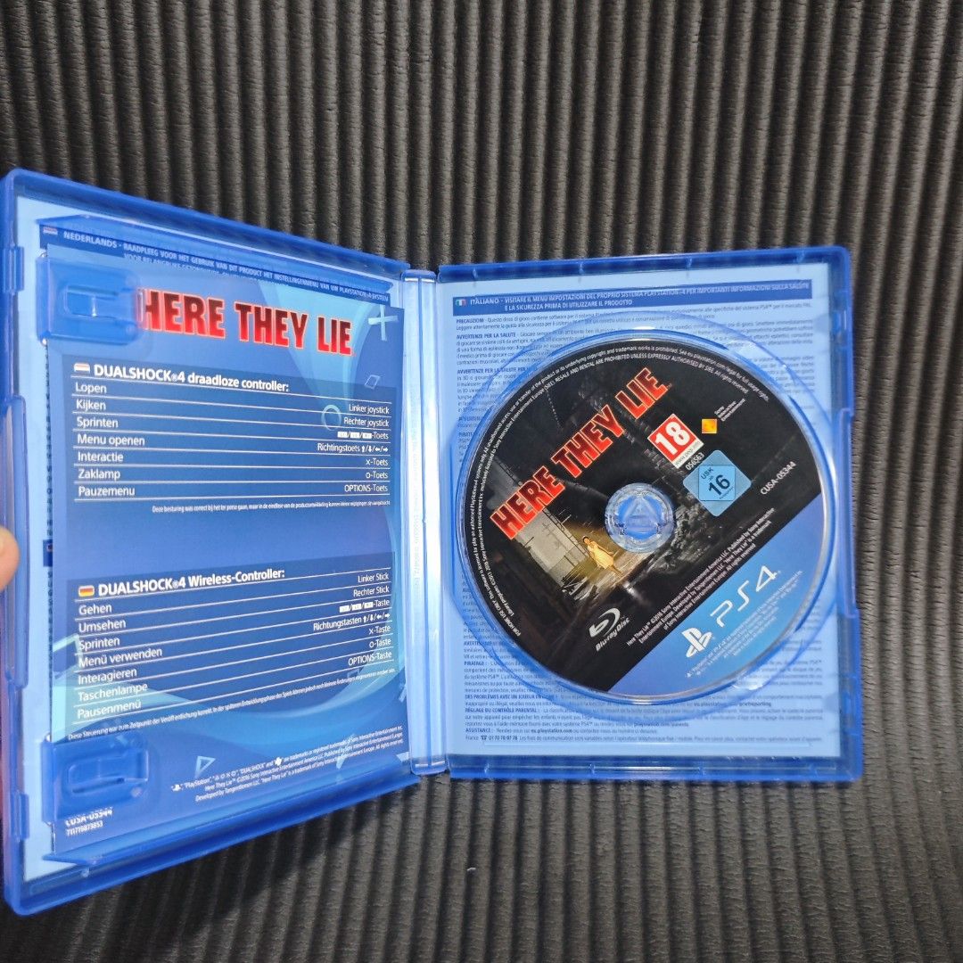 Here They Lie PS4 VR Game (Category: PlayStation) located in Quezon City. Submitted by shopme_gadget30 (Listing ID 1441433520, Image 3). Description: kindly read the details first for sale fixed price good condition tested and working with Case and disc game with manual compatible to ps4 r2 region Shoopppppeee —,✅ can check out pm for the linnnkkk (If shoopppee check out, price is higher because of shooppppeee deduction qc area meet up: sm north 