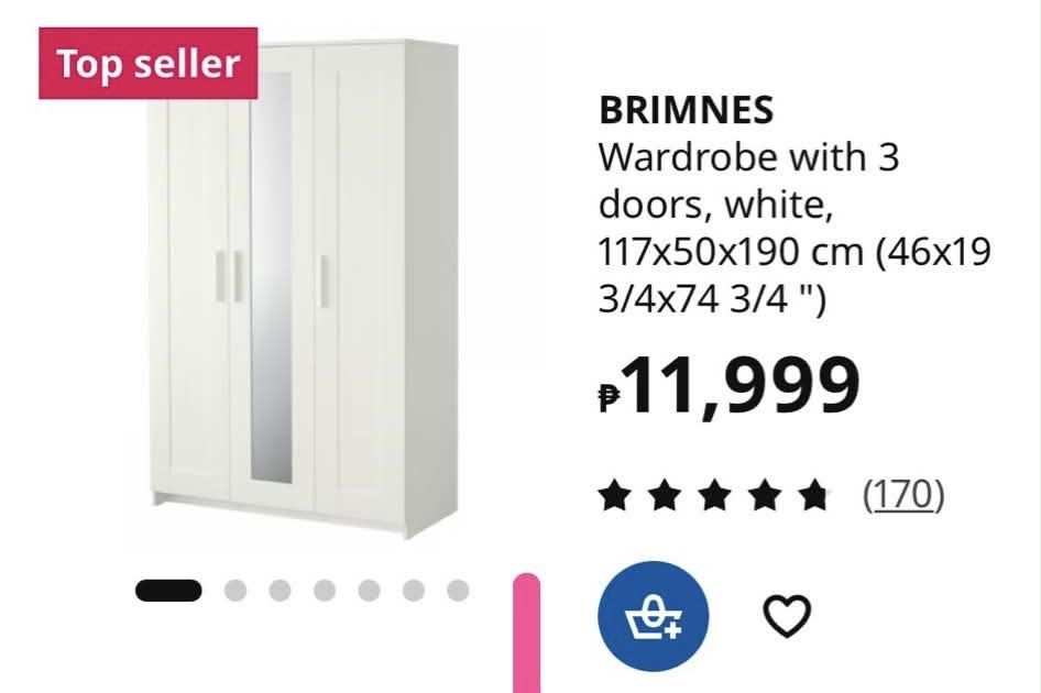 Ikea | Brimnes (Cabinet) | 3 and 2 door (as pack) (Category: Shelves, Cabinets & Racks) located in Manila. Submitted by cardlab (Listing ID 1441582215, Image 2). Description: About: • Selling as pack - 3 and 2 door • First pic - Actual cabs • No issues • For pickup only at Chinatown Plaza, Espeleta Loc: Sta Cruz, Manila Rfs: Upgrade Mop: GCash/ Upon pickup Sdd: Book your own - buyer's risk and expense .