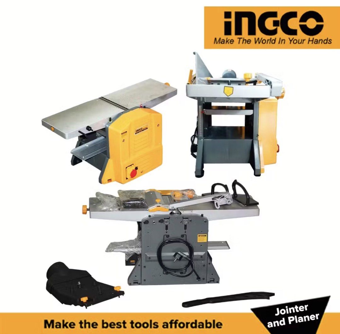 INGCO Jointer and Planer (Category: Construction Tools & Equipment) located in Quezon City. Submitted by jmariekondo (Listing ID 1441557835, Image 3). Description: - INGCO Industrial Jointer and Planer JAP15001 - Powerful 1500W motor - 8-inch (204mm) blades - Maximum cutting width: 204mm - Jointer table size: 740x212mm - Planer table size: 270x204mm - Cutting depth range: 5-120mm Never used, sealed pa sa box.