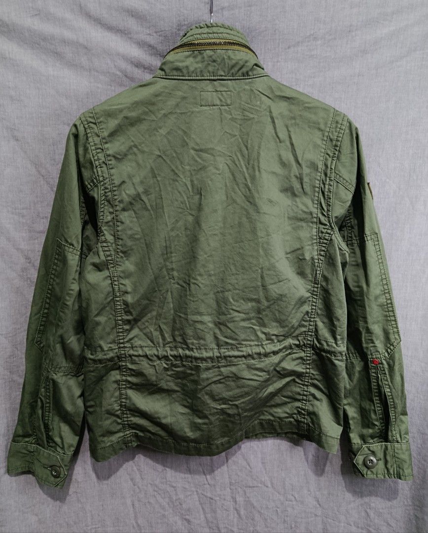 Izzue Army field jacket (Category: Coats, Jackets and Outerwear) located in Baguio. Submitted by roots_160 (Listing ID 1441522611, Image 2). Description: Izzue Army field jacket Excellent condition Size Small Measurements Pit to pit 19 Length 24.5 Shoulders 16 Sleeve length 24.5 P 1,950.