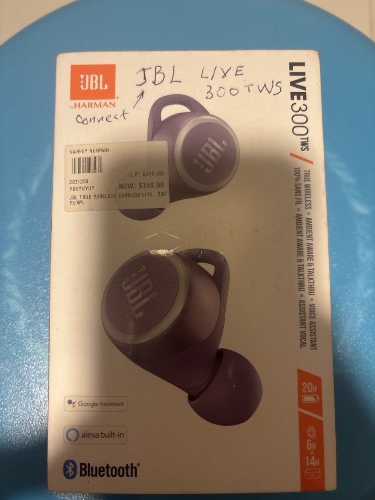 JBL  true wireless earbuds live 300 purple