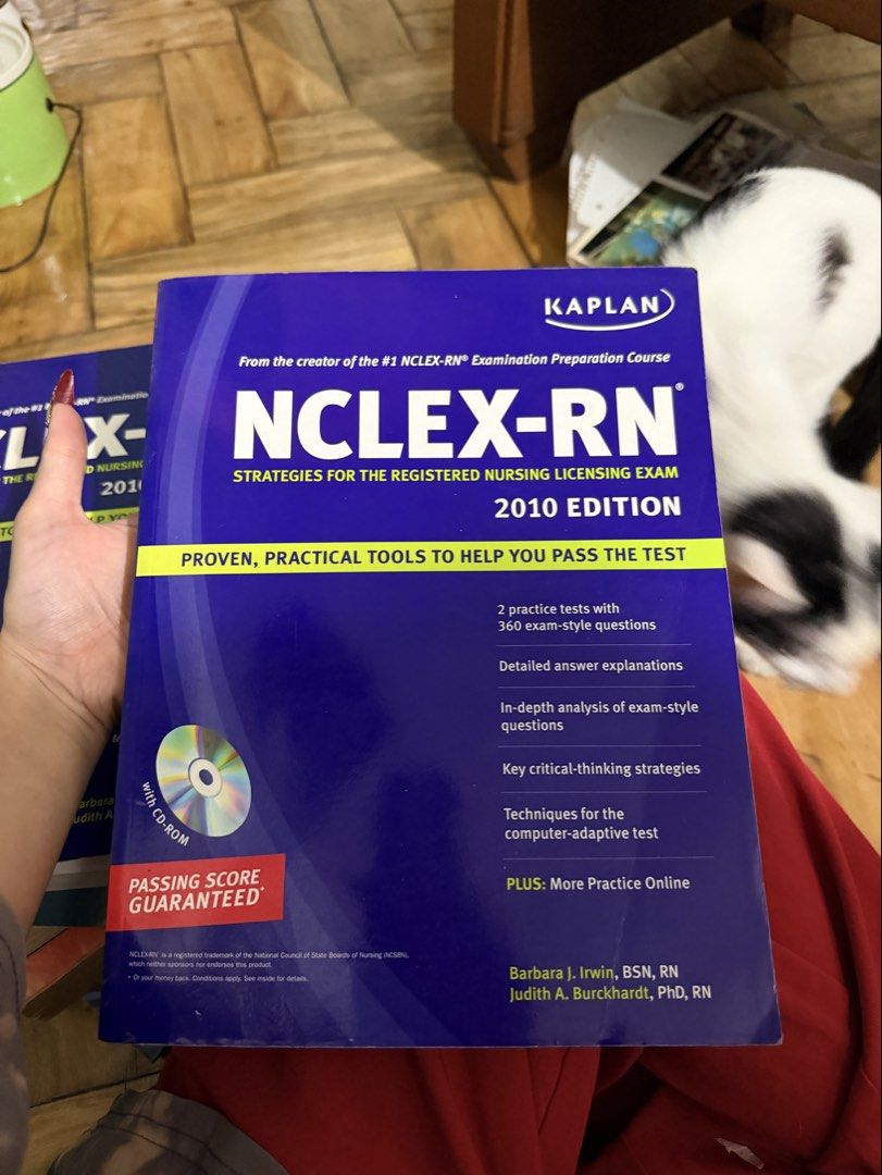 Kaplan NCLEX-RN Strategies 2010 Edition with CD-ROM (Category: Textbooks) located in Baguio. Submitted by yse888 (Listing ID 1441541081, Image 1). Description: - Kaplan NCLEX-RN Strategies book, 2010 Edition - Covers exam-style questions and critical-thinking strategies - Learn computer-adaptive test techniques - Guaranteed passing score - Ideal for preparing for your registered nursing licensing exam.