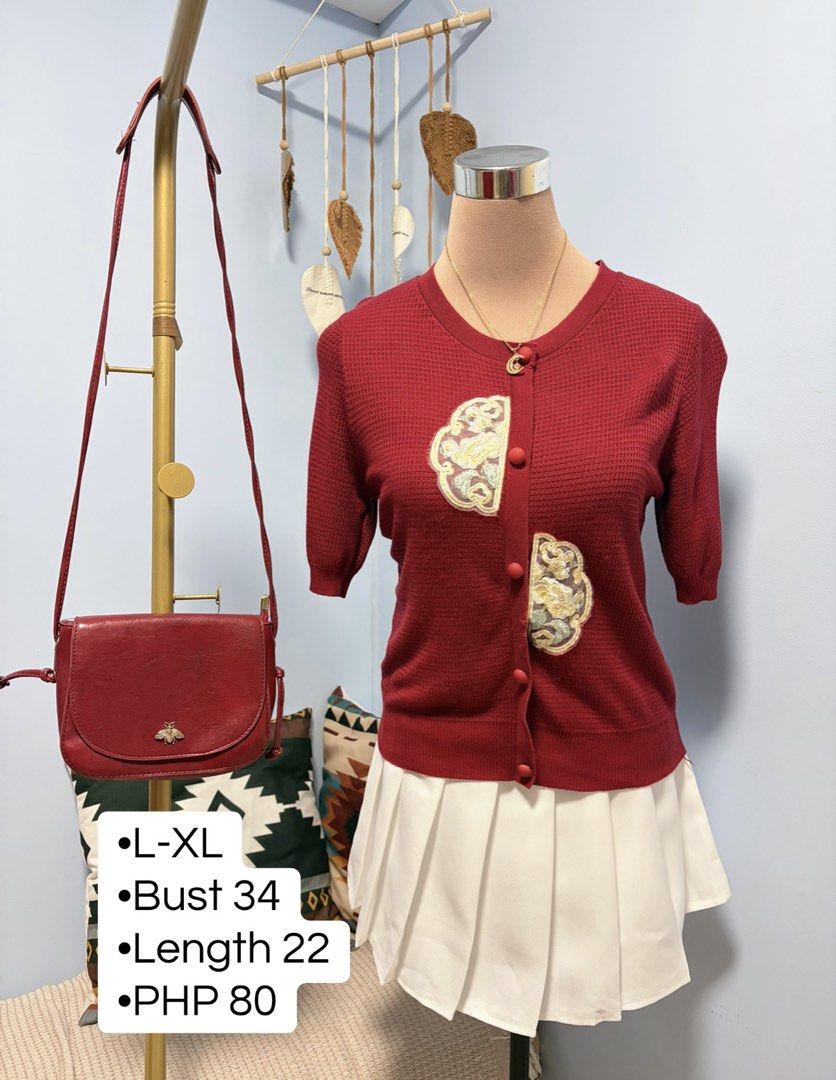 Korean Knitted 1 red L-XL (Category: Blouses) located in Manila. Submitted by mhiray_ph28 (Listing ID 1441533115, Image 1). Description: 🌼Manequin Size B36 Waist 27 Medium Frame 🌼DM us to order and send your order form with your screenshot of final order 🌼FIRST PAY FIRST SERVE 📍LOC. Urban Deca Homes Pasig 🌼Mode of Delivery: lalamove,tiktok check out (J&T Express) 🌼Meet up: SM East Ortigas/Countryside/Antipolo Cathedral (Sunday 2PM) 🌼Alread