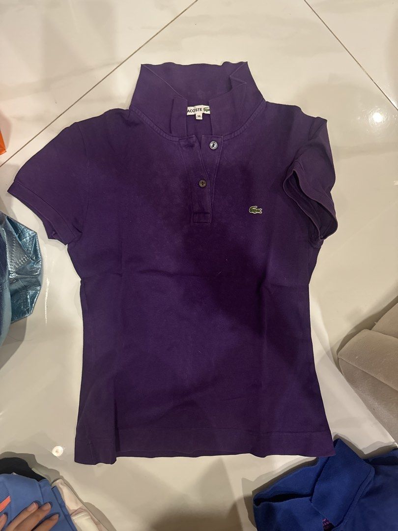Lacoste Purple Polo Shirt (Category: Blouses) located in Manila. Submitted by matchagirl333 (Listing ID 1441506095, Image 1). Description: - Authentic Purple Lacoste Polo Shirt - Short Sleeves - Classic Collar with Button Placket - Iconic Lacoste Crocodile Logo on Chest - Ideal for Casual Outings or a Sporty Vibe.