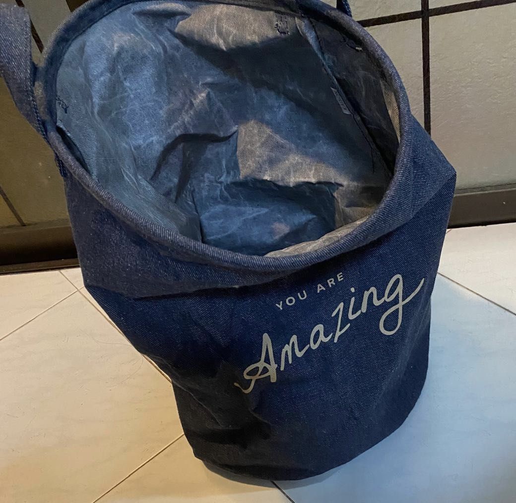 Laundry Basket / Denim Foldable Laundry Bag