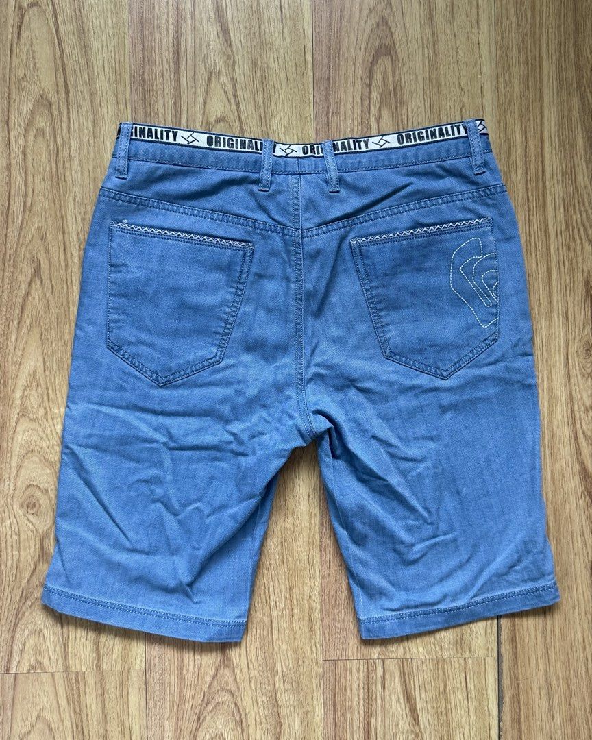 Light Blue Denim Shorts (Category: Shorts) located in Taytay. Submitted by nextsentials (Listing ID 1441500950, Image 2). Description: - Light blue denim shorts - Five pockets, button and zip fly, waistband with branded text - Comfortable, regular fit - Good for casual, everyday use Measurements: Waist - 40cm Length - 53cm Inseam - 24cm Rise - 31cm Leg opening - 23cm.