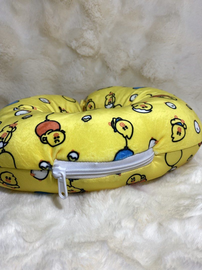 Line Friends Sally Duck Yellow Travel Reversible Neck Pillow (Category: Travel Essentials & Accessories) located in Kalibo. Submitted by rollyolliepolly00 (Listing ID 1441518484, Image 3). Description: Before you send your inquiries: ❗️Last Price is already posted ❗️Manage your expectations, WYSIWYG ❗️May need washing ❗️Shipping day is every Sunday - Adorable yellow neck pillow with Line Friends Sally duck design. - Features a cute all-over print