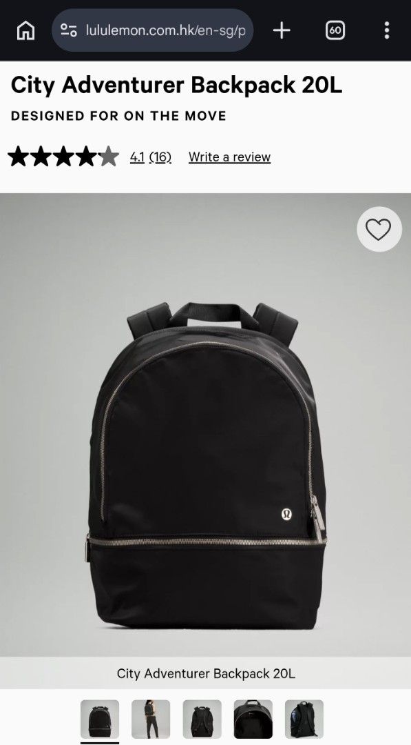 Lululemon City Adventurer Backpack 20L Black, Women's Fashion, Bags &  Wallets, Backpacks on Carousell