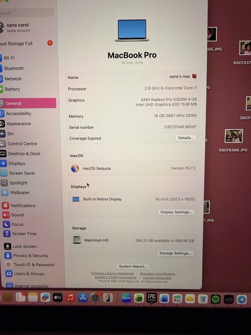 MacBook Pro 16-inch 2019 Intel Core i7 16GB RAM471386284664432641