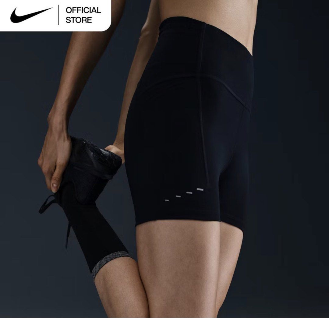 Nike Dri-FIT women’s swift high-waisted 4” tight running shorts with pockets (Category: Activewear) located in Manila. Submitted by kseyt (Listing ID 1441445992, Image 3). Description: Nike Dri-FIT Women’s Swift High-Waisted 4” Tight Running Shorts with Pockets • Style Color: HJ2259-010 • Women’s • Apparel Division • Running • Black/Reflective Silver • Asia Fit Nike Dri-FIT technology moves sweat away from your skin for quicker evaporation, helpi
