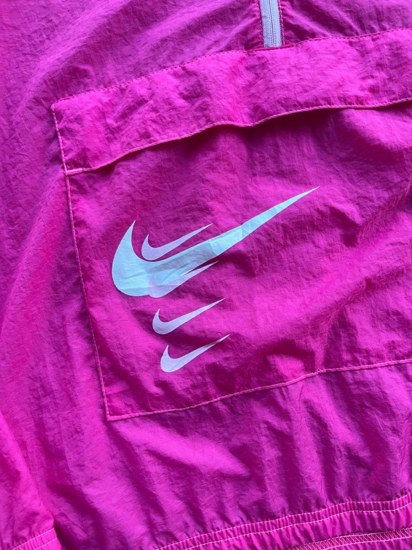 Nike Running Pink Pullover Jacket (Category: Coats, Jackets and Outerwear) located in Calamba. Submitted by mysticcat-5ccee5 (Listing ID 1441515868, Image 2). Description: 📌Nike Multi-Swoosh Running Jacket Size Medium Dimes 📏 Length:23.5 Width:22.5 Excellent to As New Condition 9/10 Cr Last pic issue 💸750+sf.