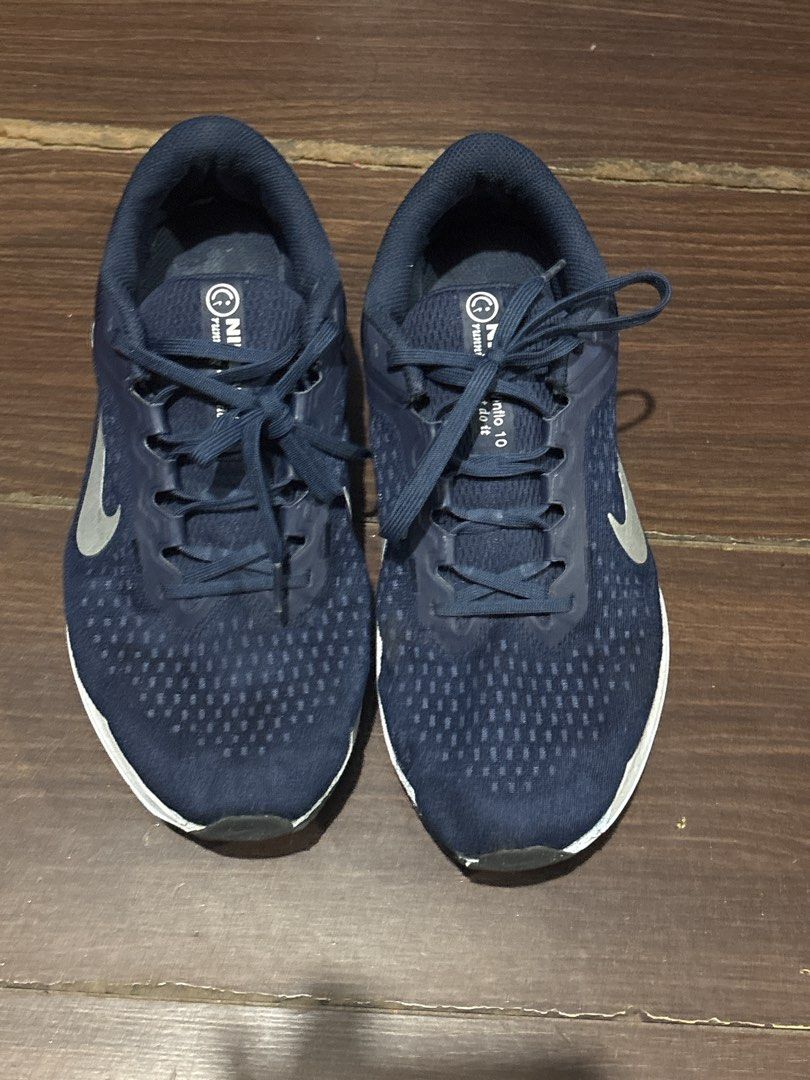 Nike Winflo 10 Running Shoes Navy Blue (Category: Sneakers) located in Makati City. Submitted by sagexoxo (Listing ID 1441483620, Image 1). Description: - Navy blue Nike running shoes - Size 10 (US) - Lightweight and breathable mesh upper - Used less than 8x - Good as new - Lightweight good for running - Bought in Vietnam - You can scan the QR on shoe tag - Bought for 5,4k plus in php.