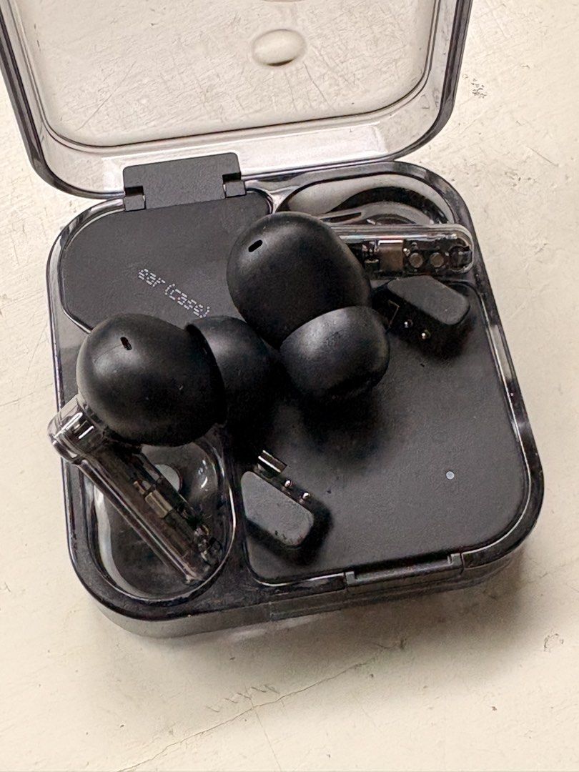 Nothing Ear (2) Black True Wireless Earbuds (Category: Earphones) located in Quezon City. Submitted by balongstoylounge (Listing ID 1441382003, Image 3). Description: - Black Nothing Ear (2) earbuds - Includes charging case - Brand new extra ear tips included - Brand new usb c cable included - Box and manual included - Tested and confirmed working, no issues - Excellent sound quality - Purchased Sept 2023 - Selling because I received a new pair.