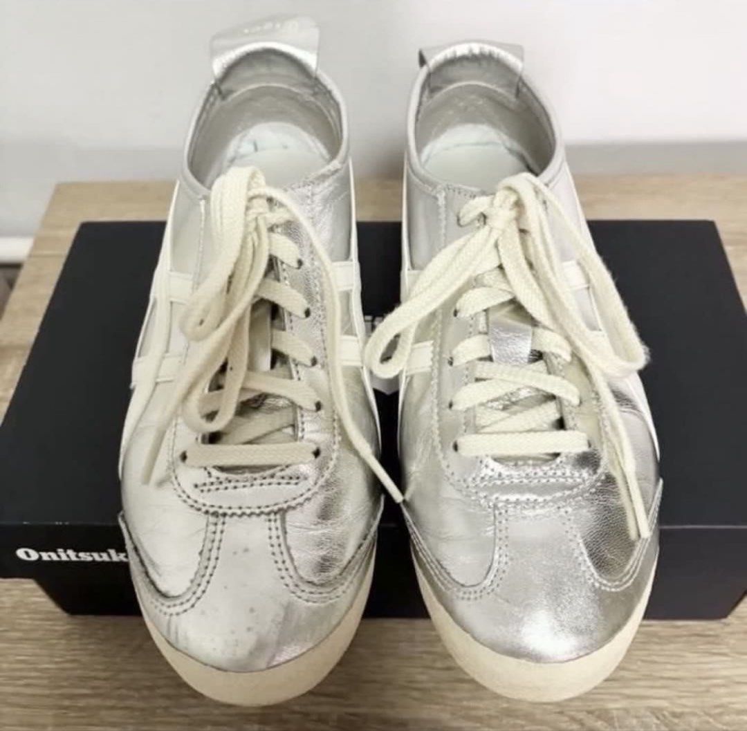 Onitsuka Tiger Mexico 66 Sneakers (Category: Sneakers) located in Singapore. Submitted by jenkegan (Listing ID 1441475294, Image 2). Description: Cool silver metallic color Size EU39.5 / US8 A few scratches in front Lightly used Washed & sanitised Comes with original box .