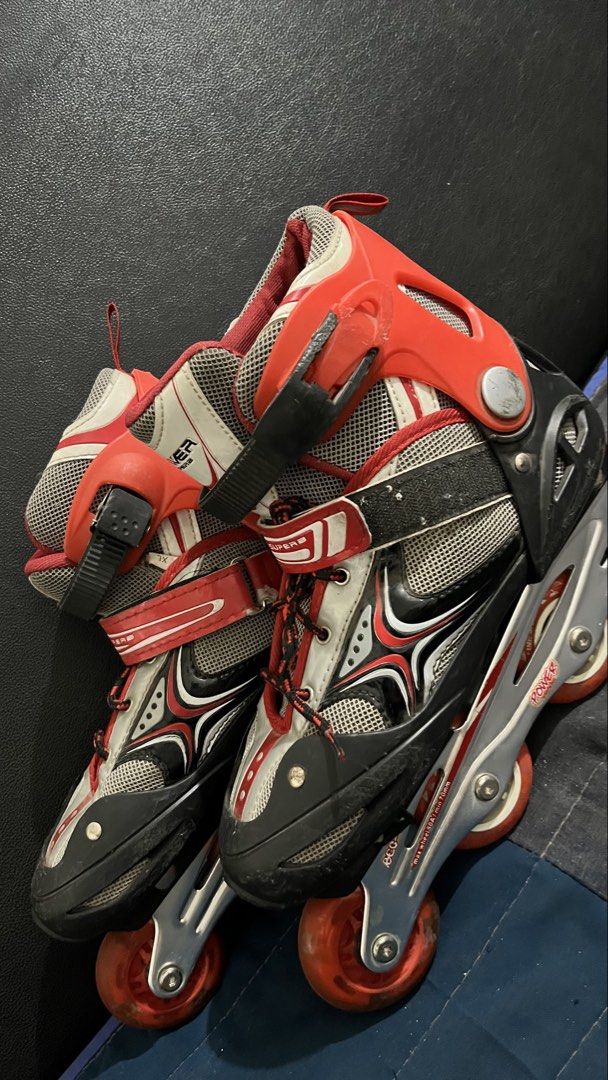 POWER Inline Skates - Red/Black/White - Size XL (Category: Skates, Rollerblades & Scooters) located in San Jose. Submitted by agalayugo25244 (Listing ID 1441405390, Image 2). Description: - POWER inline skates - Color: Red, black, and white - Size: XL, 40-42 - Condition: Used, but with plenty of life left - Ideal for: Cruising or learning tricks.