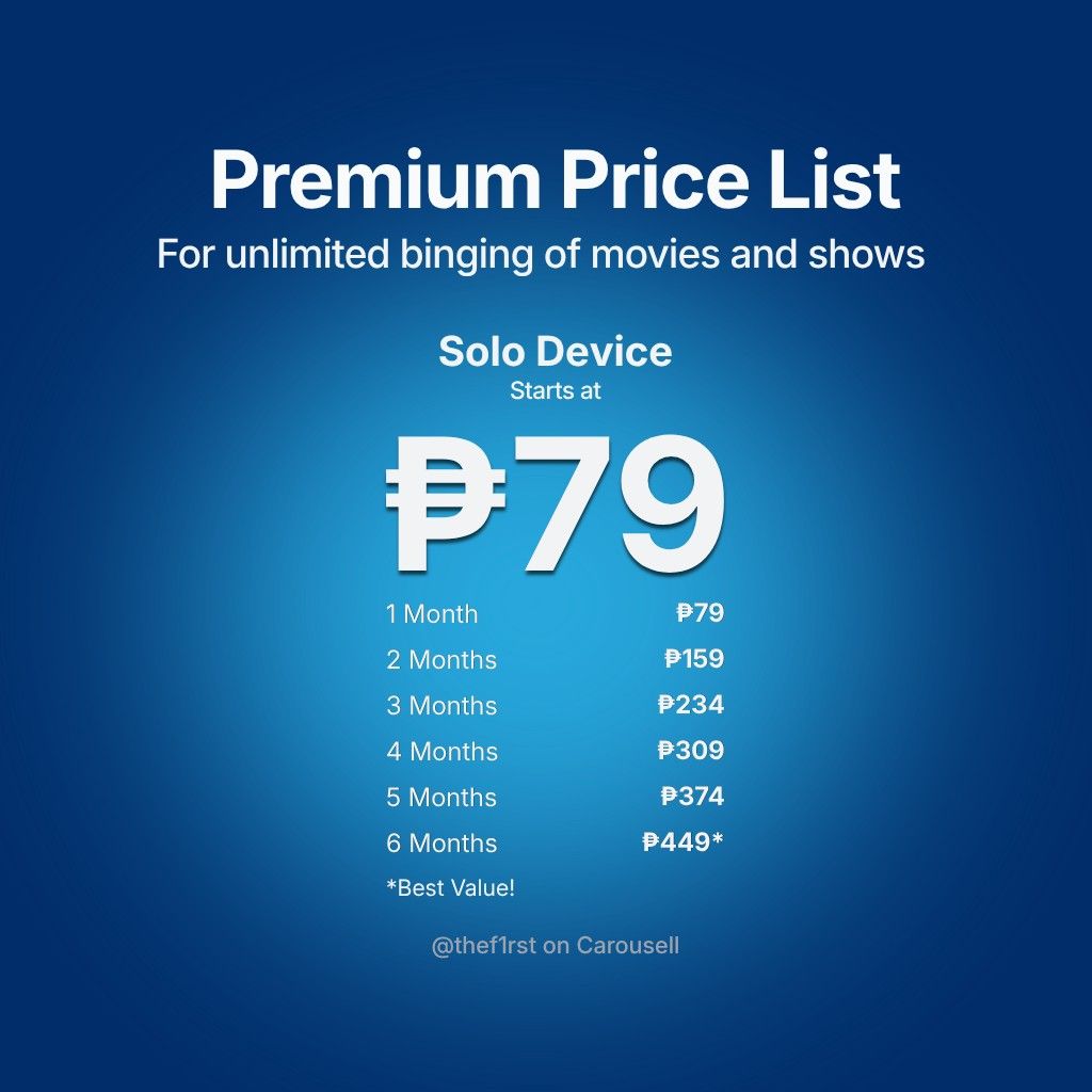 Prime Video Premium Account (Category: Media Streamers & Hubs) located in Quezon City. Submitted by thef1rst (Listing ID 1440902090, Image 2). Description: For Rent: Prime Video Premium Streaming Access (1 to 6 Months) Get a legitimate access to Prime Video to binge your favorite movies and series without paying full price! Solo Device (One Screen Plan) ✅ Perfect for solo viewers, students, and budget-conscious bingers! ✅ Access to one (1) dedica