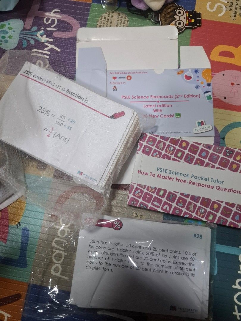 PSLE Science, Maths, English Books & Flashcards Bundle (Category: Children's Books) located in Singapore. Submitted by fastpacenow (Listing ID 1441513428, Image 2). Description: PSLE Revision Book Bundle and flashcards less than 50% used, some books not used at all Appreciate min 6 big packs of baby wet wipes in exchange.