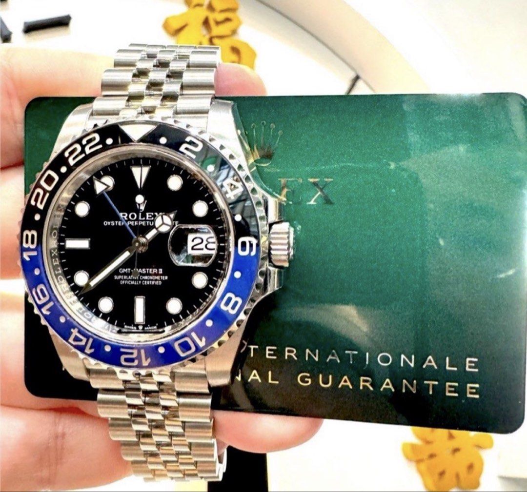 Rolex 126710blnr Gmt2 Batgirl jubilee black dial (Category: Watches) located in Singapore. Submitted by timestory.sg (Listing ID 1441408798, Image 1). Description: Rolex 126710blnr Gmt2 Batgirl jubilee black dial. Preowned complete full set dated 01-2021. Very mint. One year in house warranty! 💰Payment: Cash, Transfer, Paynow Credit card additional 2.5% DBS & POSB CC IPP- 12 months additional 4% UOB CC IPP- 12 months additional 3.8%, 24 months a