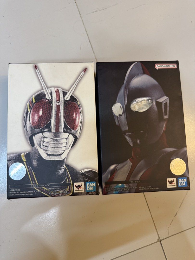 Shf Kamen Rider / UltraMan (Category: Figurines & Statues) located in Pasay City. Submitted by superman_991 (Listing ID 1441399680, Image 1). Description: SHF Kamen Rider Black bib - 3.4k SHF Ultraman bib - 2.9k Actual photo posted!!! No Rush Shipping/ Dibs Now Pay now Location Paranaque Payment Gcash/Bpi Shipping Lalamove/Lbc Buyers Risk / Fee ‼️Seller is not responsible for: lost, stolen, or damaged packages..