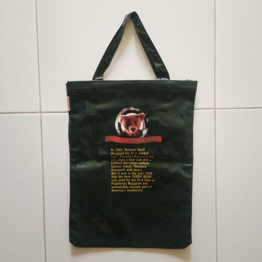Steiff Teddy Bear "synthetic laminated" Tote Bag (Category: Tote Bags) located in Calumpit. Submitted by BCHThriftShop (Listing ID 1441508882, Image 3). Description: Note: Pls! Refer to the dimensions for proper fit🔥 📌Dimes : L=15 in. W=11 in. 📌Issue : N/A 📌Color rate : 9.2/10 📌Condition: Excellent 📍Due to the brightness, the photo may differ from the actual one💡 🙏Pls! message us if you need further informationℹ️ 🙏Please! keep in mind th