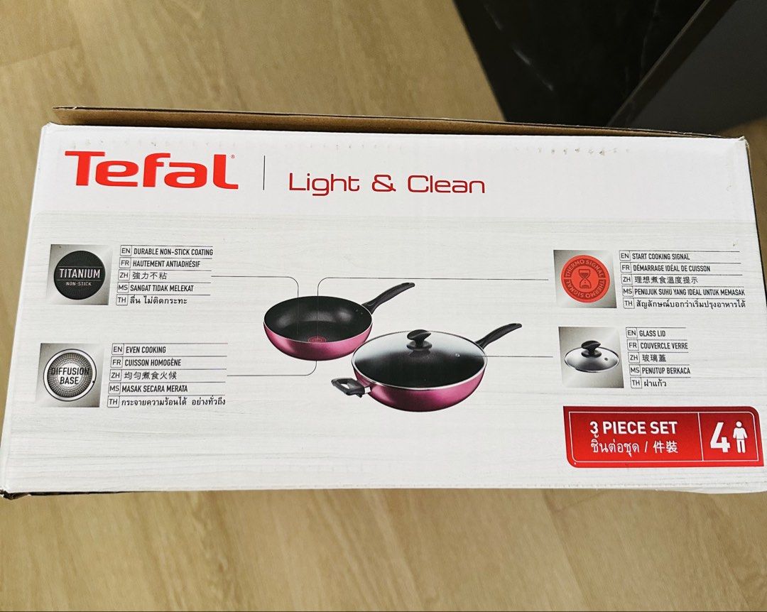Tefal Light & Clean 3 Piece Cookware Set470846937970124801