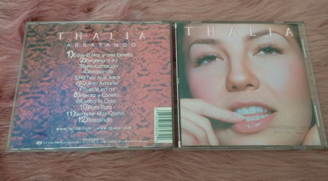 Thalia Arrasando CD (Category: CDs & DVDs) located in Caloocan City. Submitted by myprelovedbutlovedshop (Listing ID 1441447632, Image 1). Description: - Original CD of Thalia's album Arrasando - Features 12 tracks - A classic must-have for Thalia fans.
