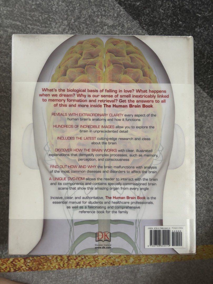 The Human Brain Book by Rita Carter DK (Category: Textbooks) located in Manila. Submitted by jcadnolav (Listing ID 1441421426, Image 2). Description: - Illustrated guide to the brain's structure, function, and disorders. - Explores anatomy and how it works with hundreds of incredible images. - Discover cutting-edge research and ideas about the brain. - Includes a unique DVD-ROM with brain scans. - Essential manual for students, healthcare profess