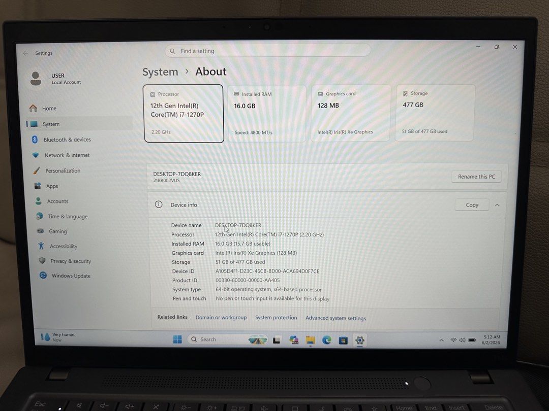 Thinkpad T14s Gen3(12th generation)471266654673981444