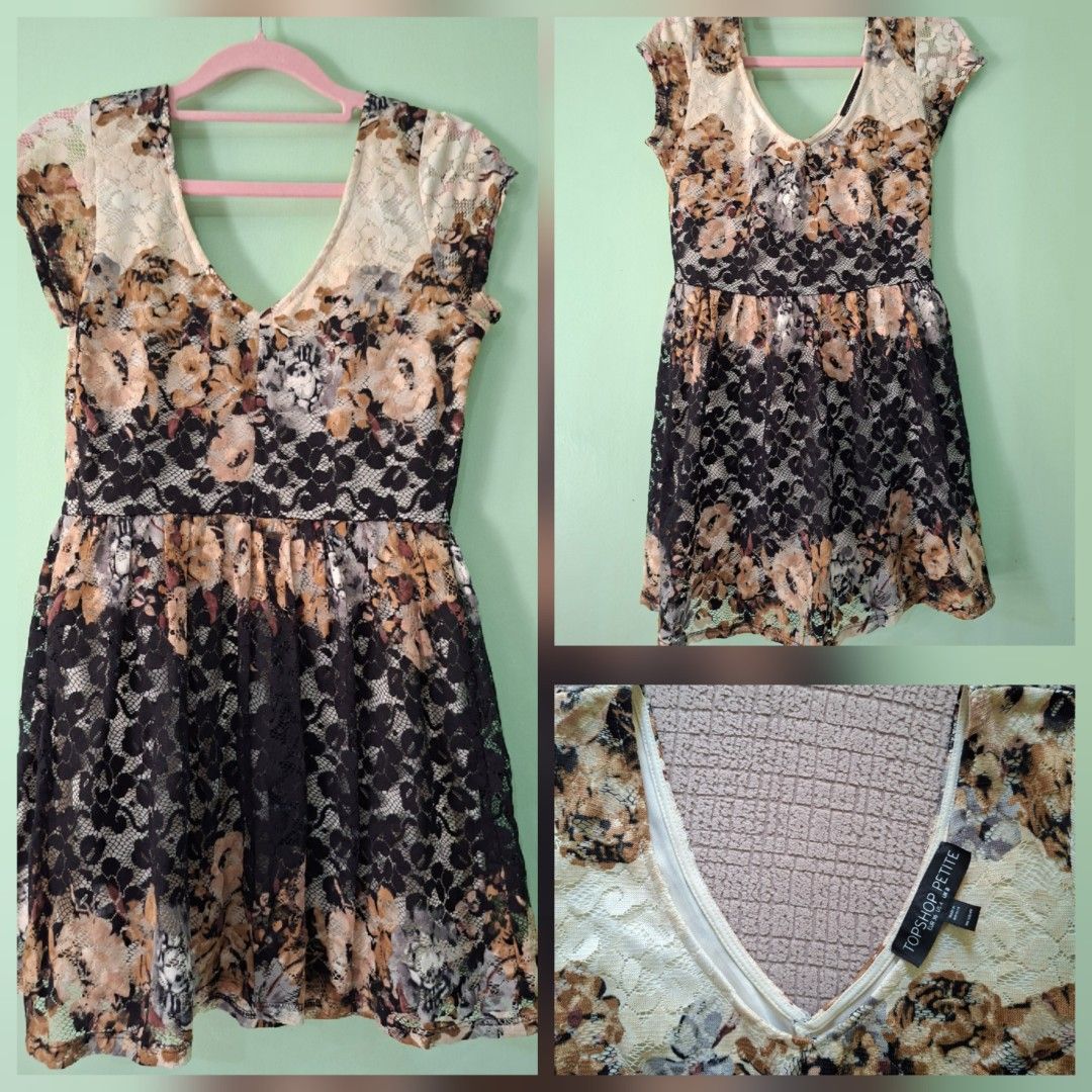 Topshop Lace Mini Dress (Category: Dresses) located in Las Pinas. Submitted by ronabelles (Listing ID 1441453116, Image 1). Description: topshop lace dress with lining may onting runs sa waist but not obvious small used twice lang sobrang ganda when worn.