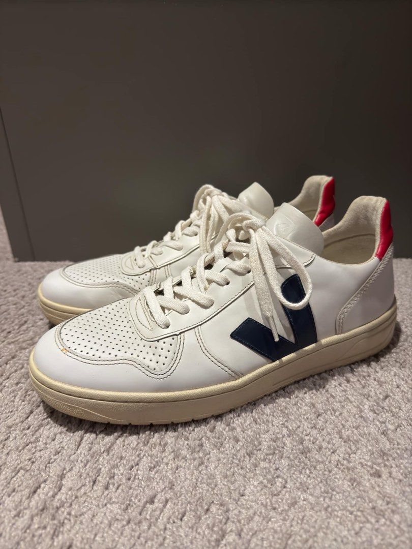 Veja V-10 Sneakers White Navy Red (Category: Sneakers) located in Calamba. Submitted by lglm07 (Listing ID 1441419714, Image 2). Description: For Sale Veja V-10 Sneakers Size 10 Used No box Php 4k Gh loc .