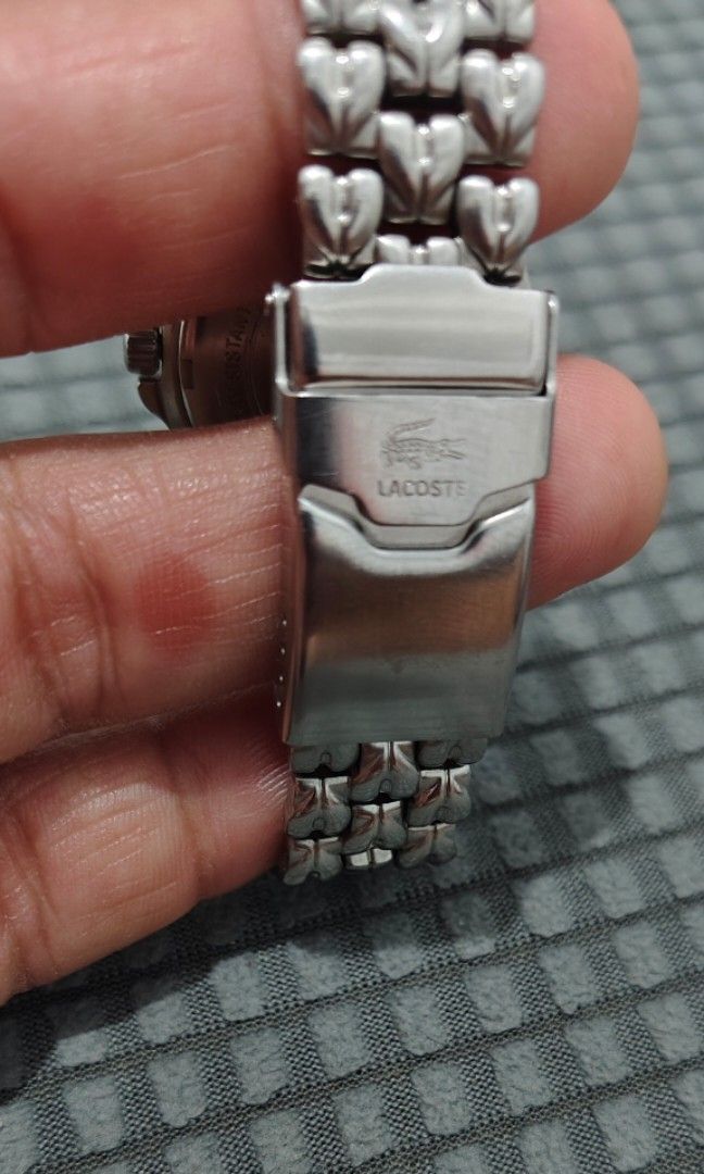 Vintage lacoste Swiss Made (Category: Women's Watches) located in Cebu City. Submitted by aceoftime (Listing ID 1441562347, Image 2). Description: Pre-owned In good working condition Ref: 3000J Precise swiss quartz movt w/ date display All in stainless steel case & bracelet Watch only Our Guarantee: 💯 Authentic All watches are checked by our experienced tech to ensure good functionality Please manage your expectations since these are preloved wa