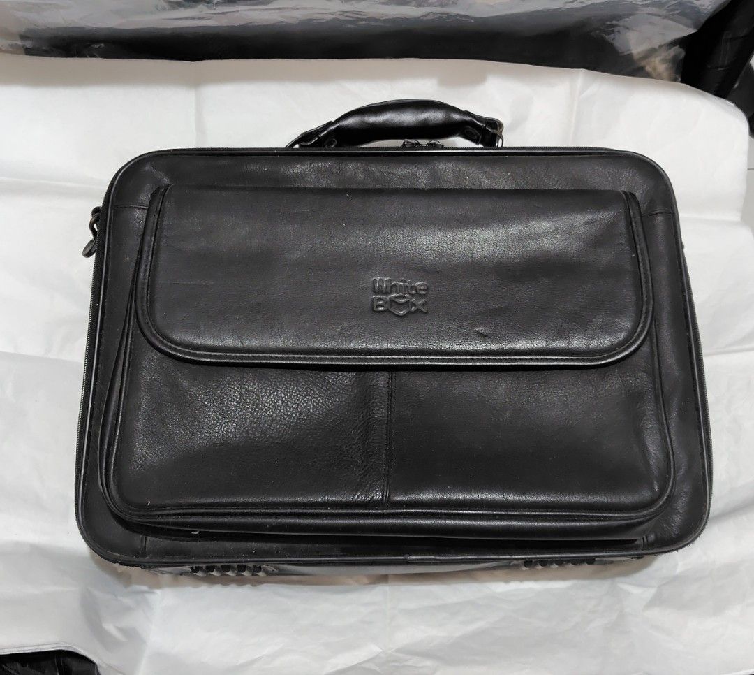 White Box Leather Briefcase/ Laptop Bag471036475391365120
