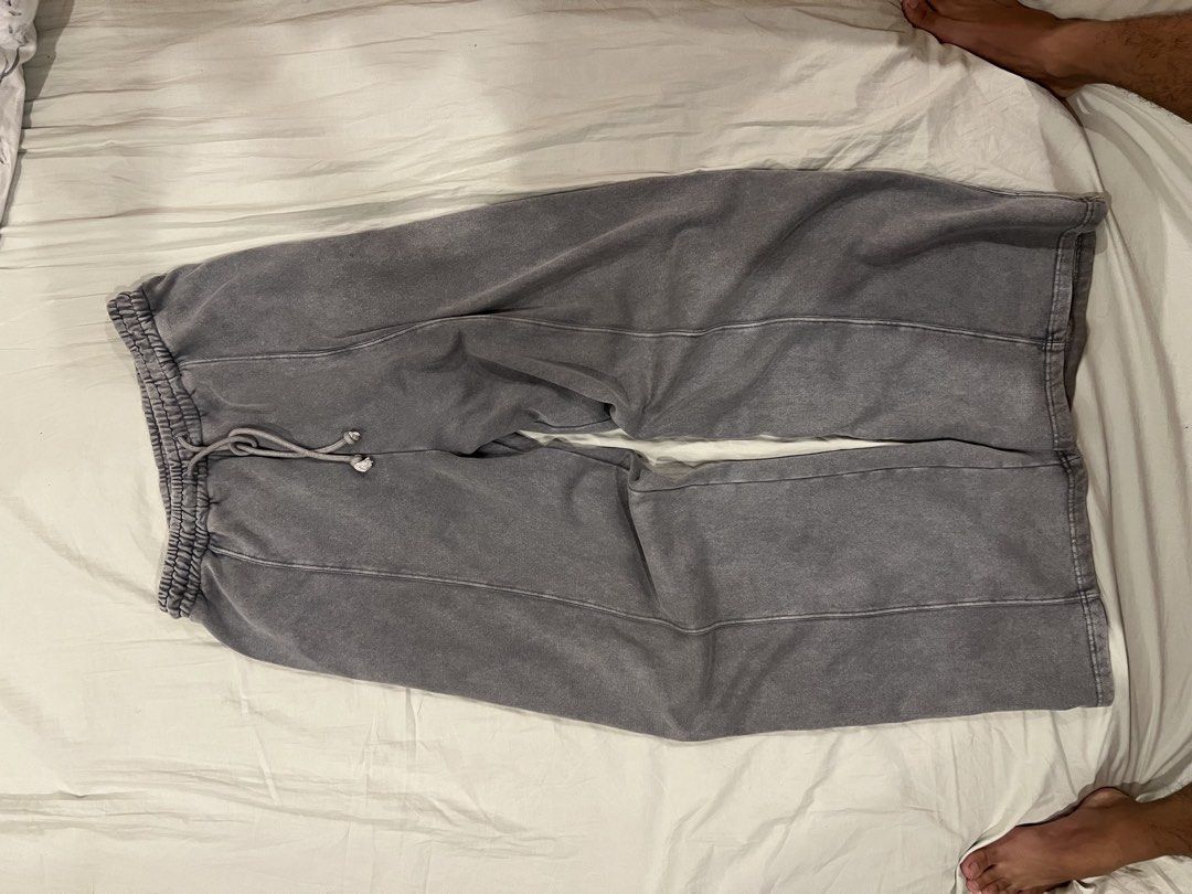 Zara Grey Wide Leg Sweatpants (Category: Other Bottoms) located in Tarlac. Submitted by nostalgia_market (Listing ID 1441502969, Image 3). Description: - Comfy grey sweatpants - Wide leg style - Drawstring waist - Washed-out look - Stitching detail down the front of each leg - Ideal for lounging or casual wear.