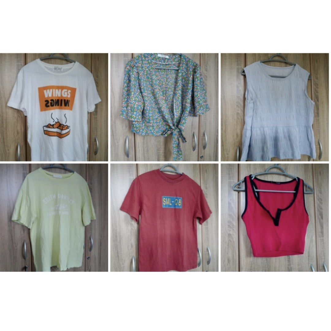 [TAKE ALL] 6 TOPS FOR 400 (Category: Blouses) located in Manila. Submitted by msmozza (Listing ID 1444987245, Image 1). Description: Rfs: Preloved college pieces! 75 php each, 400 take all! .