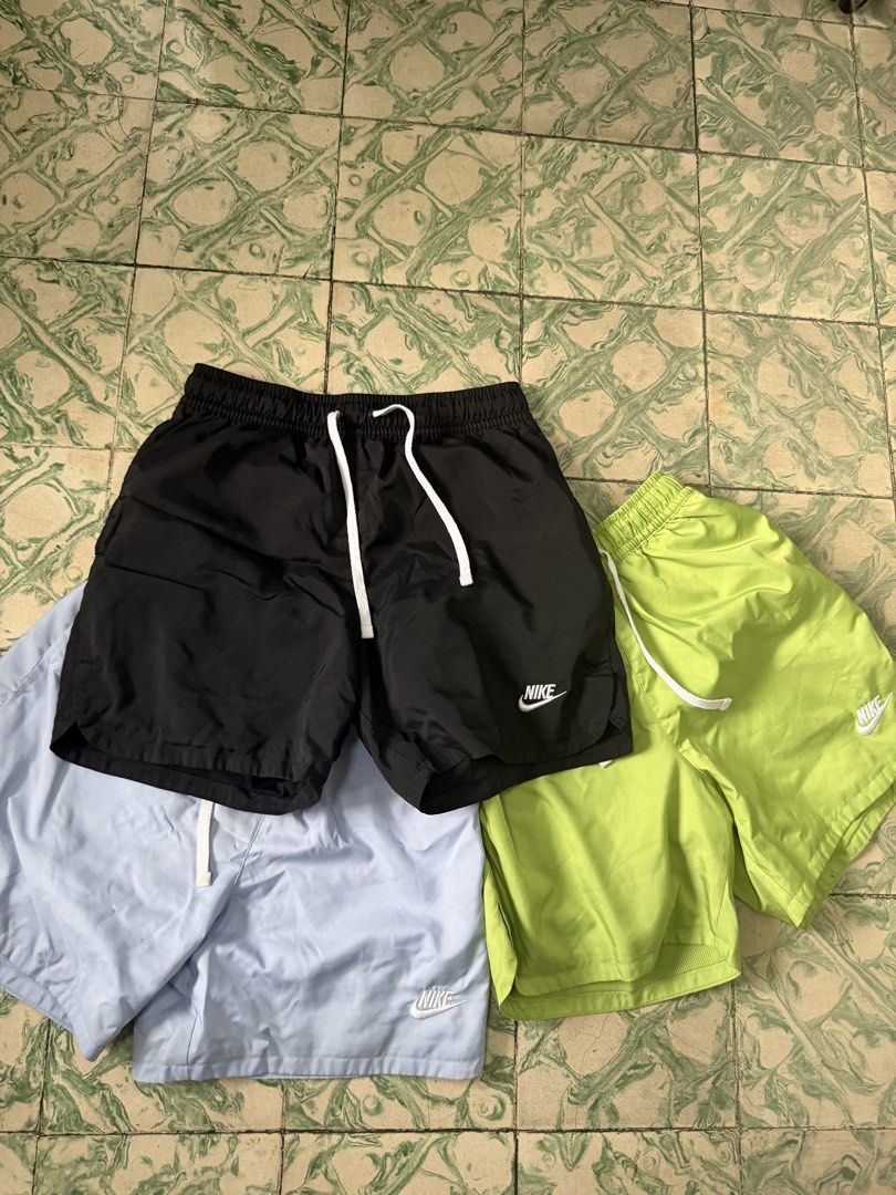 ASPACK 3 Nike Woven Flow Shorts (Category: Shorts) located in Manila. Submitted by jasonjl7 (Listing ID 1444942765, Image 1). Description: SRP 1895 each As pack only 2800 All size small Fits 28-32 waist.