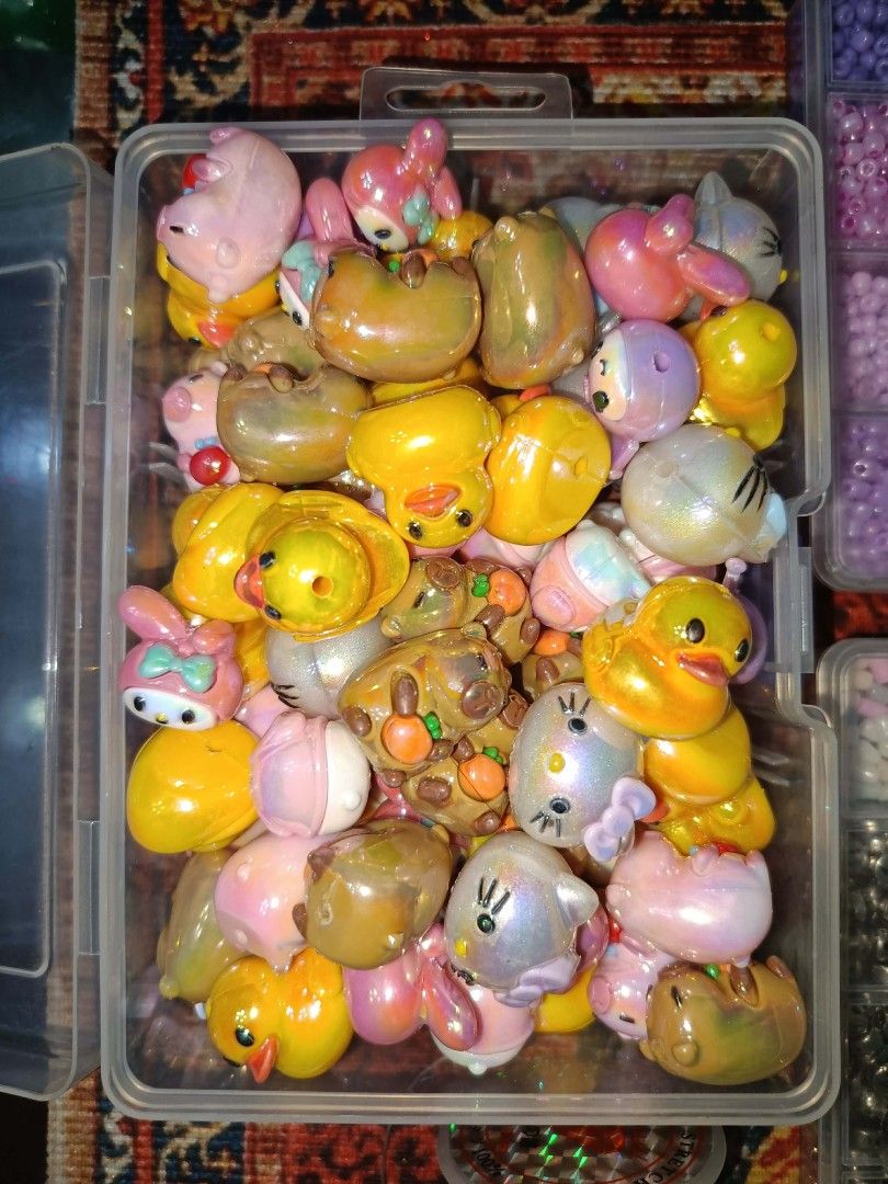 Assorted Beads, Charms, and Crafting Supplies Bundle (Category: Craft Supplies & Tools) located in Quezon City. Submitted by fibsy (Listing ID 1445034219, Image 3). Description: Assorted beads in various colors and sizes - 1 full pack of charm beads from tiktok scoop worth ₱821.68 what's inside? Cinnamoroll, Capybara brown and pink, ducks, kuromi, my melody, hello kitty (pink/blue/purple bow) total of 100+ pieces - Comes with storage containers a