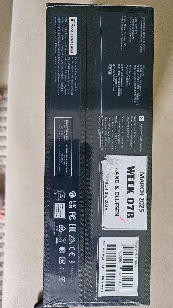 Bang & Olufsen Beoplay H95 (Category: Headphones & Headsets) located in Calamba. Submitted by babie421 (Listing ID 1444954202, Image 3). Description: - Brand New: Sealed in original plastic packaging. - Model: Bang & Olufsen Beosound Explore speaker. - Production Date: Packed March 2025 (Week 07B). - Sound Quality: Experience the signature, high-fidelity audio of Bang & Olufsen. - Condition: Pristine, as it's still sealed. - Includes: Original pa
