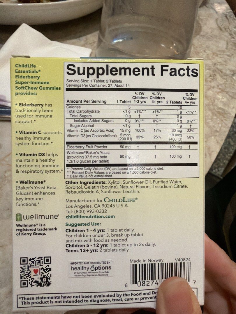 ChildLife Essentials Elderberry SoftChew Gummies (Category: Health Food, Drinks & Tonics) located in Taguig. Submitted by declutterjam (Listing ID 1444970663, Image 2). Description: Being sold in healthy options for php1k+.