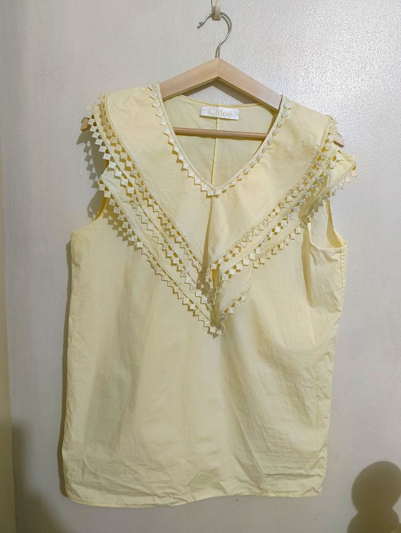 Chloé Yellow Frilly Top (Category: Blouses) located in Quezon City. Submitted by afteruse (Listing ID 1445030294, Image 1). Description: .