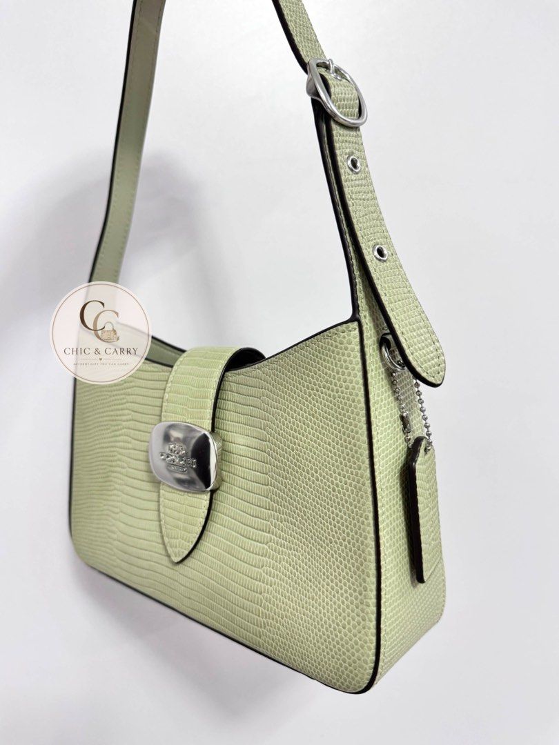 Coach Eliza Shoulder Bag - Pale Green Lizard Embossed (Category: Luxury Bags & Wallets) located in Quezon City. Submitted by chicandcarry.ph (Listing ID 1445024821, Image 3). Description: ✨Like new with excellent condition 🌸 Clean inside and out 🤎 Inclusion: Care card 📩 PM for more photos and inquires.