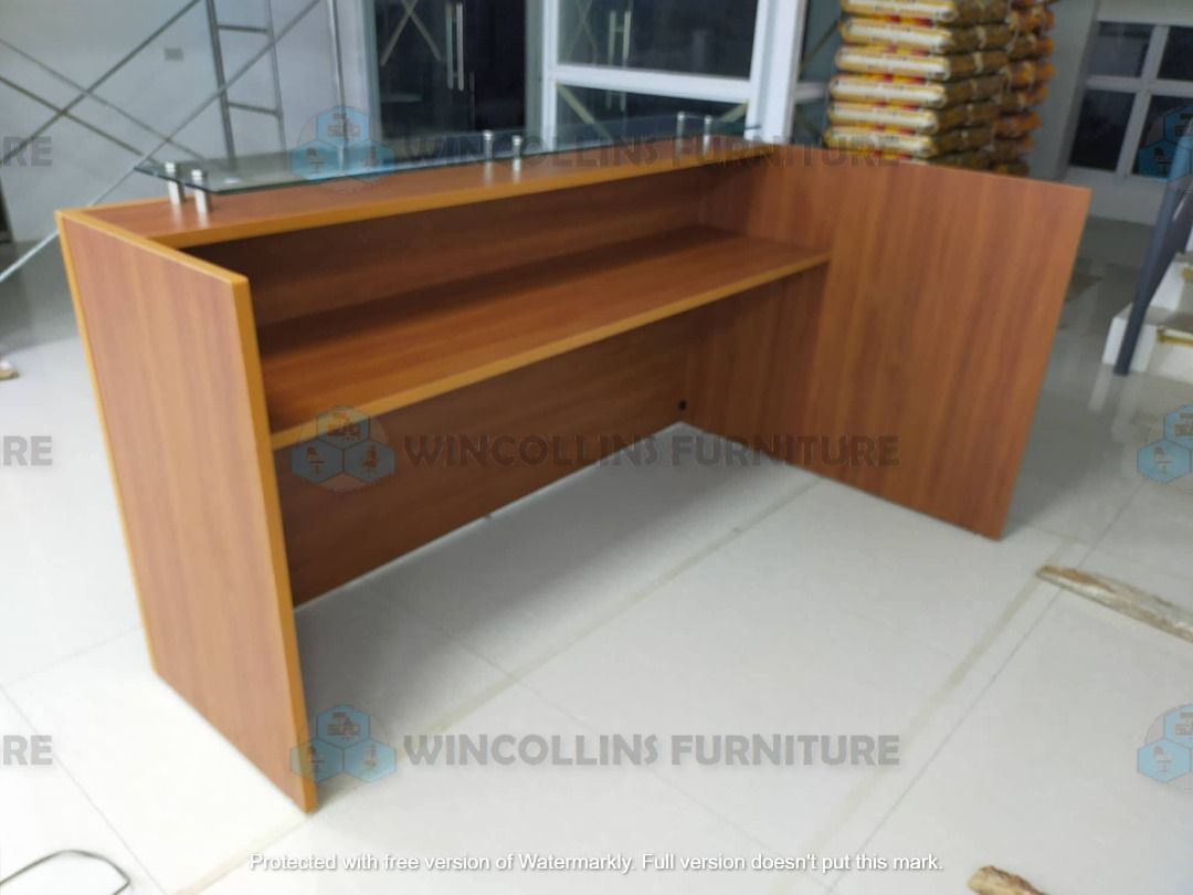 CUSTOMIZED L-SHAPE RECEPTION DESK COUNTER TABLE OFFICE FURNITURE (Category: Tables & Sets) located in Caloocan City. Submitted by wincollins34516 (Listing ID 1444904006, Image 2). Description: FOR MORE DETAILS PLEASE MESSAGE US ON OUR FB PAGE: WINCOLLINS FURNITURE ENTERPRISE .