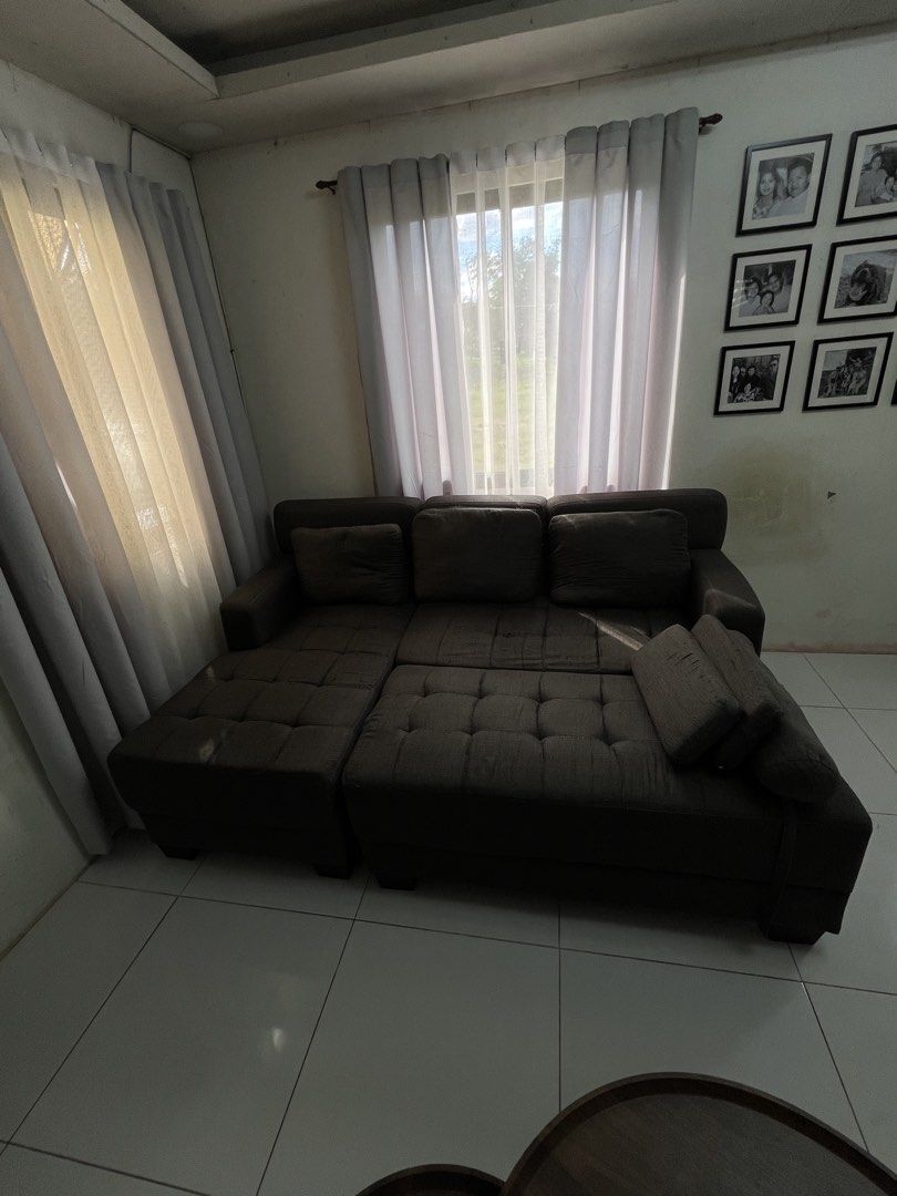 Dark Grey L-Shaped Sectional Sofa/Sofa Bed (Category: Sofas) located in Cavite. Submitted by hirayapreloved (Listing ID 1444891170, Image 2). Description: .