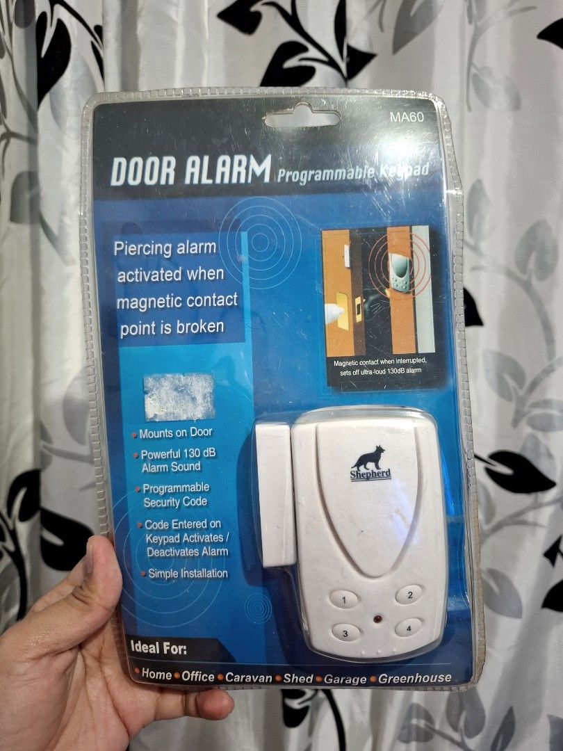 Door Alarm Shepherd (Category: Electrical, Adaptors & Sockets) located in Quezon City. Submitted by an.marie (Listing ID 1444984174, Image 1). Description: Tested and working ,discolored due to storage kaya mura nalang What you see in the pictures is what you will receive Thank you for looking.