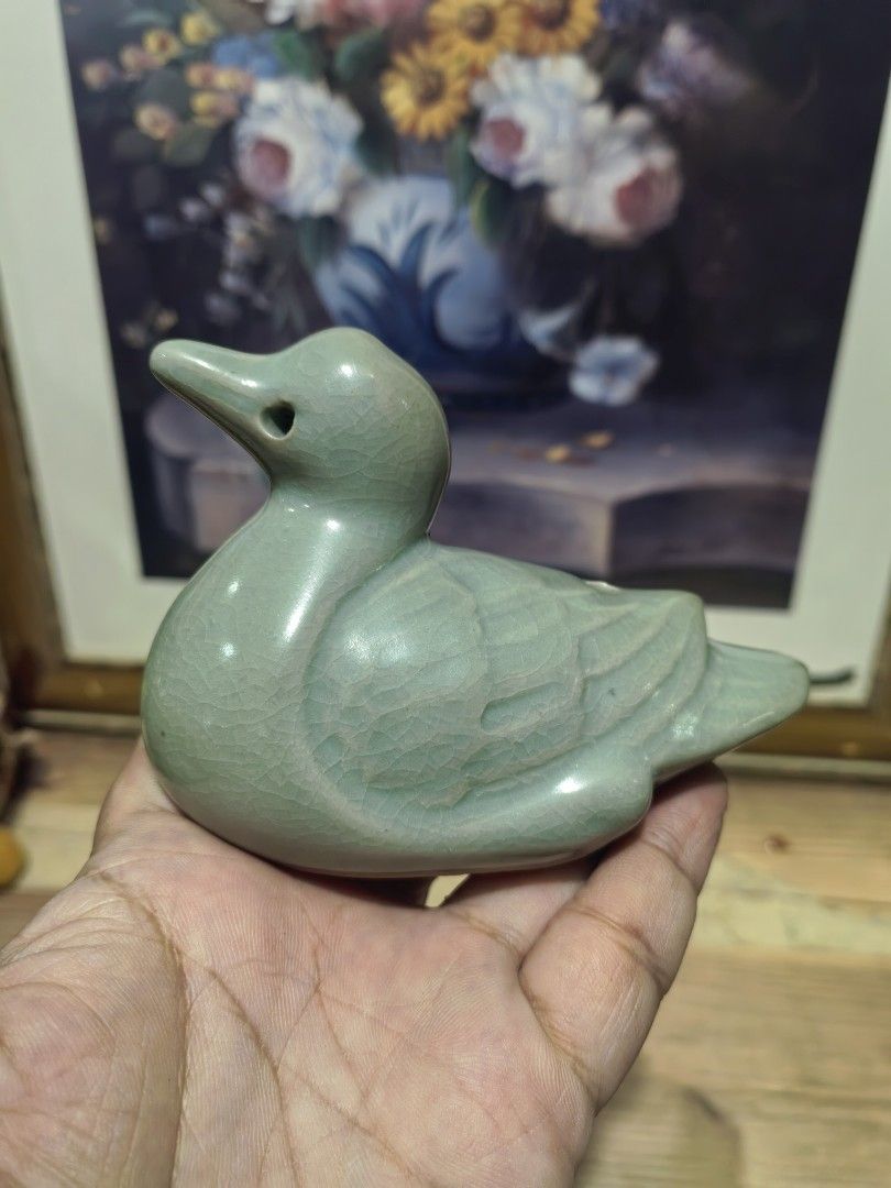 Duck Celadon Ceramic Display (Category: Vases & Decorative Bowls) located in Cebu City. Submitted by dudes_villanueva (Listing ID 1444864094, Image 1). Description: Duck Celadon Ceramic Display 📌 In excellent condition Length : 4.25 in.